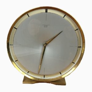 Hollywood Regency Junghans Table Clock in Brass, 1960s