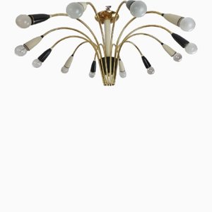 Italian Sputnik Lamp in Brass, 1950s