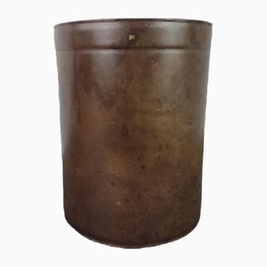 Mid-Century Leather Wastepaper Basket, Germany, 1970s