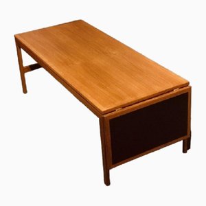 Mesa de centro Mid-Century de teca y melamina negra