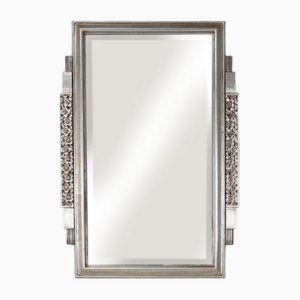 Art Deco Silver Painted Mirror, 1930s