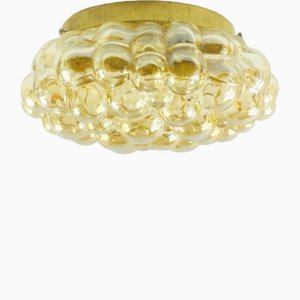 Amber Bubble Glass Flush Mount or Ceiling Light attributed to Helena Tynell for Limburg, Germany, 1960s