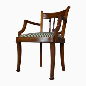 Wooden and Velvet Bridge Chair