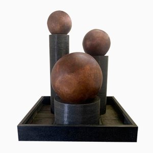 Fiberglass Fountain with Rotating Copper Balls by Ravi Shing, 1990