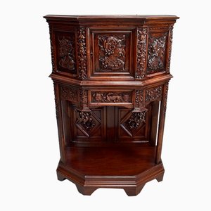 Gothic Style Walnut Cabinet, Late 19th Century