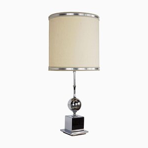 Large Mid-Century Table Lamp in Chrome by Philippe Barbier, 1960s