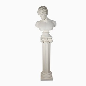 Busto di Caracalla su colonna, fine XIX secolo, gesso
