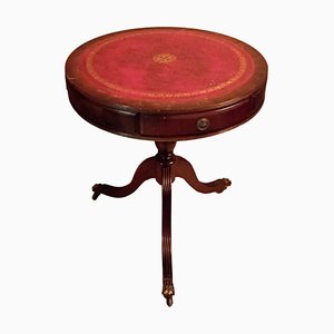 English Round Table with Leather Top