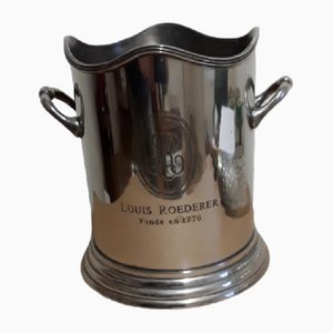 Vintage English Champagne Cooler in Silver-Plated Metal by Williams & Sheffield for Louis Roederer, 1960s