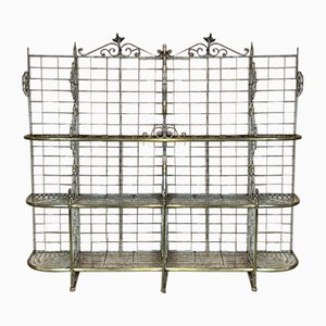 19th Century Bakery Grid in Wrought Iron and Brass