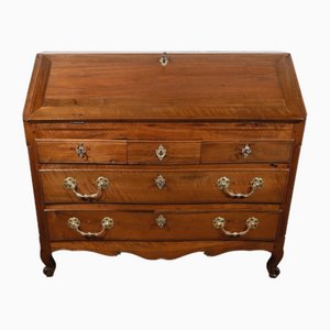 Commode à Tiroirs Scriban Louis XV en Noyer, 18ème Siècle