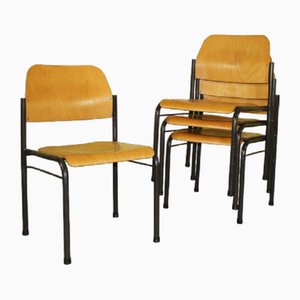 Mid-Century Stackable Chair in Wood