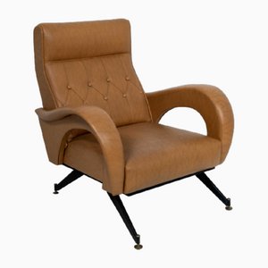 Fauteuil Mid-Century en Similicuir Style Marco Zanuso, Italie, 1970s