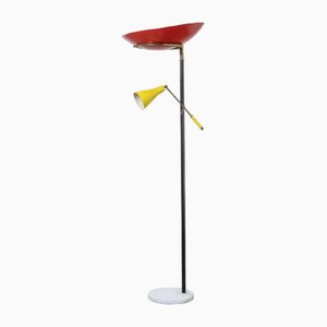 Floor Lamp with Two Diffusers and Marble Base from Stilnovo, 1950s