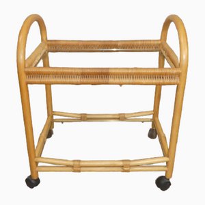 Bar Cart in Bamboo & Glass, 1970s