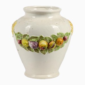 Vaso Anfora in ceramica con motivo di frutta di Nazareno Picchioni, Italia, anni '80