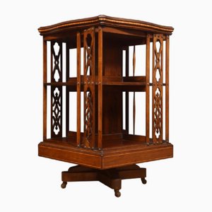 Rosewood Inlaid Revolving Bookcase