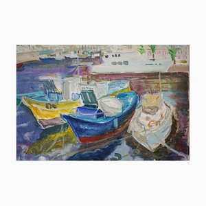 Jackson, Gran Canaria, Fishing Boats, 2010, Oil on Canvas
