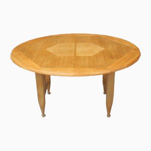 Oval Table, Vintage in Light Oak, Guillerme and Chambron by Guillerme Et Chambron