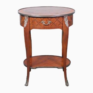Table, Gueridon Louis Xv Style in Inlaid Wooden