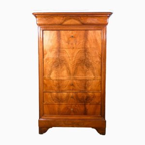 Secretaire Charles X in Walnut and Root of Olm. 1800