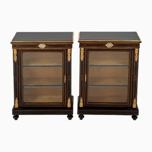 Victorian Pier Ebonised Cabinets, 1890, Set of 2