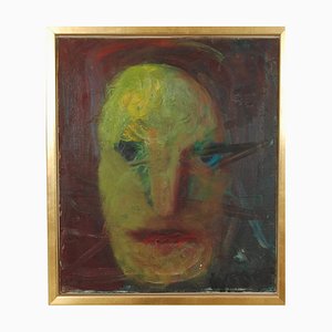William Skotte Olsen, Face in Dark Nuances, Oil on Canvas