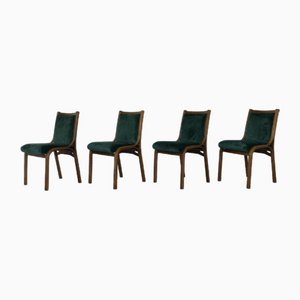 Chaises Cavour en Noyer et Velours par Gregotti, Meneghetti et Stoppino pour Sim, 1960s, Set de 4