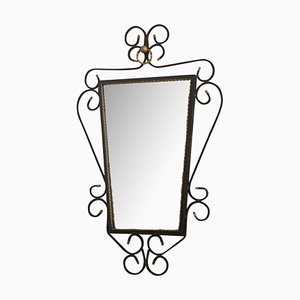 Mirror with Black Wrought Iron Structure, 1950s
