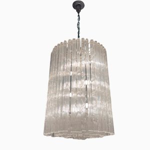 Large Murano Glass Tube Chandelier by Paolo Venini, 1960s