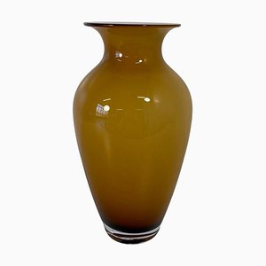 Italienische Vase aus Muranoglas in Gelb & Bernstein von Nason C., 2000er
