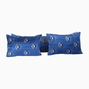 Blue Lumbar Cushion Cover, 2010s, Set of 3
