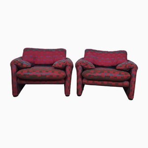 Maralunga Armchairs by Vico Magistretti for Cassina, 1970s, Set of 2