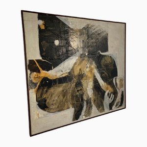 Artista italiano, Personaggio, anni '70, tecnica mista su tela