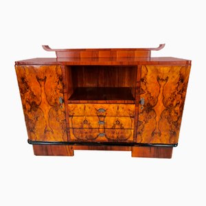 Art Deco Hall Sideboard in Briarwood with Riser, 1940s