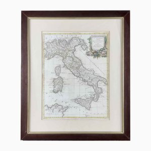 Gravure Carte Encadrée de l'Italie par Antonio Zatta, 1782