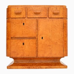 Art Deco Swedish Side Cabinet in Birds Eye Maple, 1920s