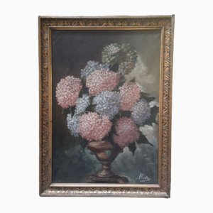 Natura morta floreale, fine XIX secolo, olio su tela