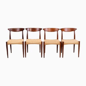 Model MK310 Dining Chairs by Arne Hovmand-Olsen for Mogens Kold, 1960s, Set of 4
