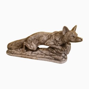 French Art Deco Plaster Statue of a Fox, Early 20th Century