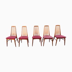 Teak Eva Side Chairs by Niels Koefoed for Hornslet, Denmark, 1960s, Set of 5