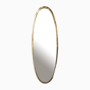 Oval Brass Mirror from Münchner Zierspiegel, 1960s