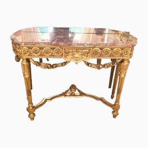 Louis XVI Giltwood Console Table with Marble Top