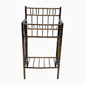 Wooden and Brass Rack from Rockhausen Magazines, 1920s