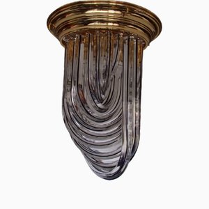 Bluino Deckenlampe aus Kristallglas und Messing von Venini