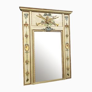 Louis XVI Trumeau Mirror in Lacquered and Polychrome Wood