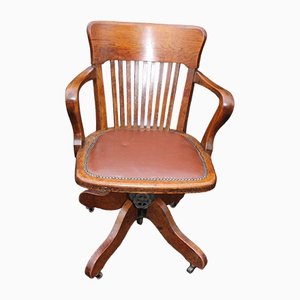 Oak Swivel Office Chair, 1940s