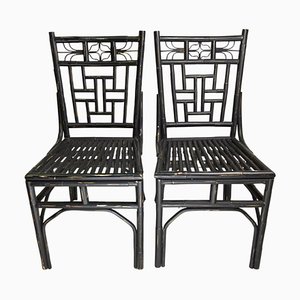 Chinoiserie Faux Bamboo Chairs, 1970s, Set of 2