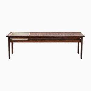 Vintage Rosewood Bench with Built-In Planter, 1960s