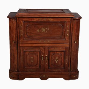 Bar Cabinet in Mahogany with Floral Brass Details, 1920s-1930s